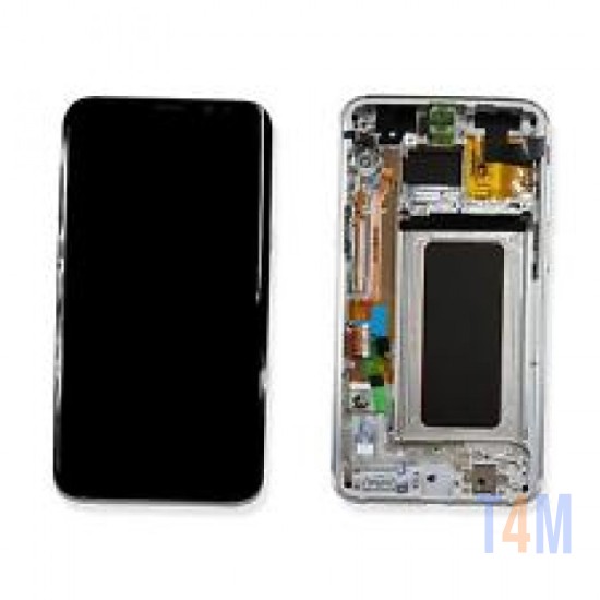 SAMSUNG GALAXY S8,G950 (GH97-20457B/20473B/20629B) TOUCH+LCD WITH FRAME SERVICE PACK SILVER ORIGINAL